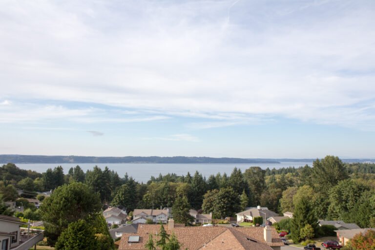 Aerial view of Harbor View Adult Family Home in Tacoma, WA