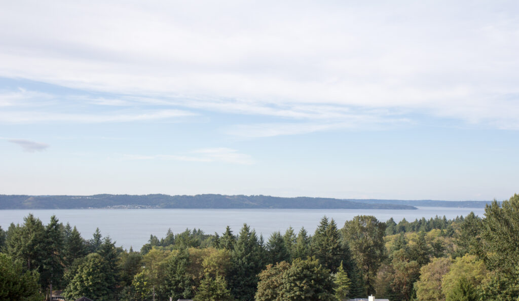 Aerial view of Harbor View Adult Family Home in Tacoma, WA